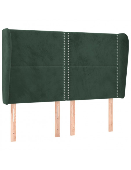 Testiera ad Orecchio Verde Scuro 147x23x118/128cm in Velluto