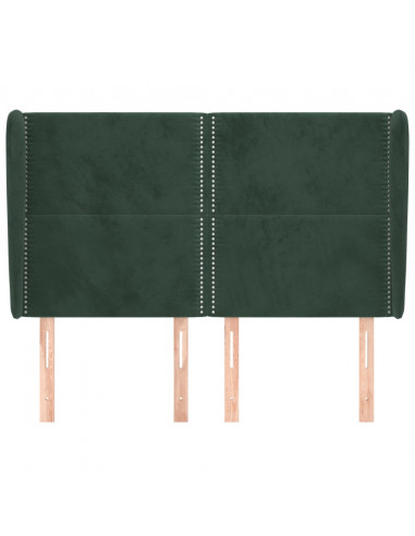 Testiera ad Orecchio Verde Scuro 147x23x118/128cm in Velluto