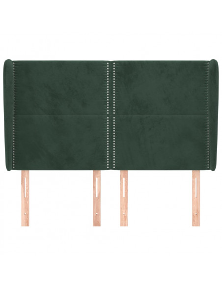 Testiera ad Orecchio Verde Scuro 147x23x118/128cm in Velluto