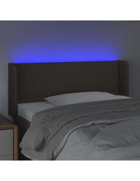 Testiera a LED Tortora 83x16x78/88 cm in Tessuto