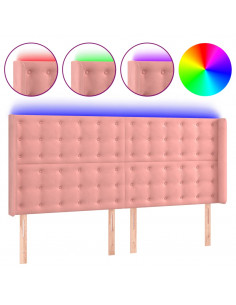 Testiera a LED rosa 183x16x118/128 cm in Velluto 2