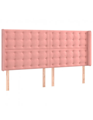 Testiera a LED rosa 183x16x118/128 cm in Velluto