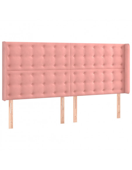 Testiera a LED rosa 183x16x118/128 cm in Velluto