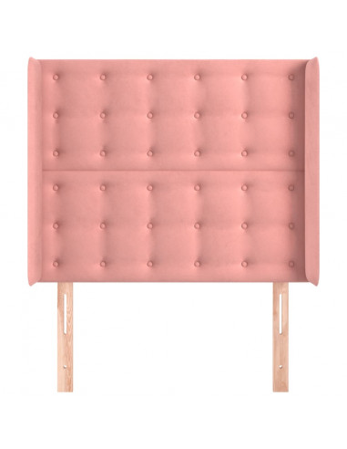 Testiera ad Orecchio Nera 93x16x118/128 cm in Velluto