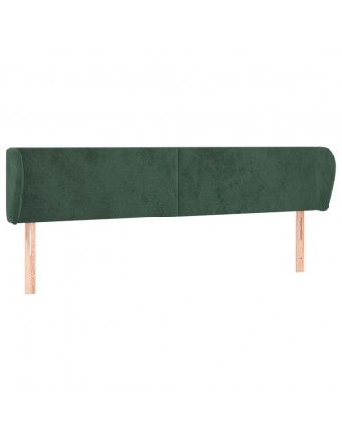 Testiera ad Orecchio Verde Scuro 163x23x78/88 cm in Velluto