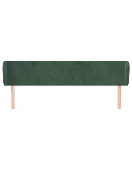 Testiera ad Orecchio Verde Scuro 163x23x78/88 cm in Velluto