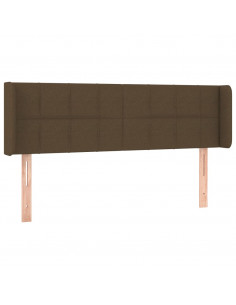 Testiera ad Orecchio Marrone Scuro 147x16x78/88 cm in Tessuto 2