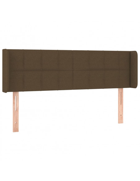 Testiera ad Orecchio Marrone Scuro 147x16x78/88 cm in Tessuto