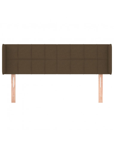 Testiera ad Orecchio Marrone Scuro 147x16x78/88 cm in Tessuto