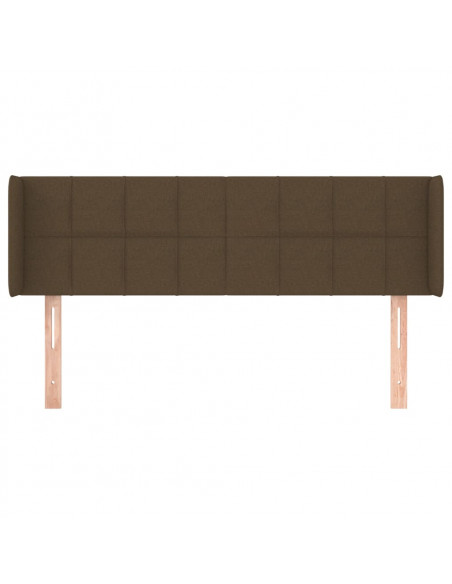Testiera ad Orecchio Marrone Scuro 147x16x78/88 cm in Tessuto