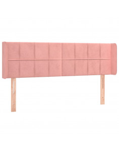 Testiera ad Orecchio Rosa 147x16x78/88 cm in Velluto 2