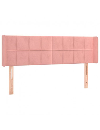 Testiera ad Orecchio Rosa 147x16x78/88 cm in Velluto