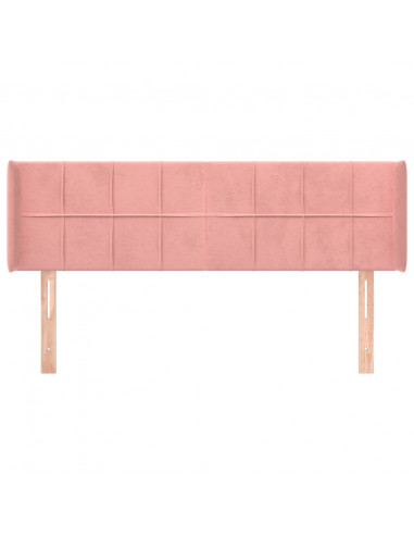 Testiera ad Orecchio Rosa 147x16x78/88 cm in Velluto