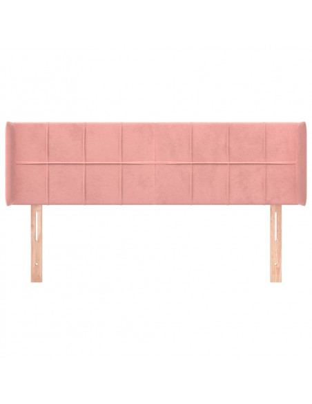 Testiera ad Orecchio Rosa 147x16x78/88 cm in Velluto