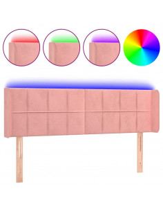 Testiera a LED Rosa 147x16x78/88 cm in Velluto 2