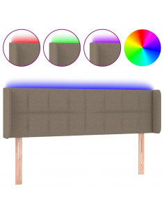 Testiera a LED Tortora 147x16x78/88 cm in Tessuto 2