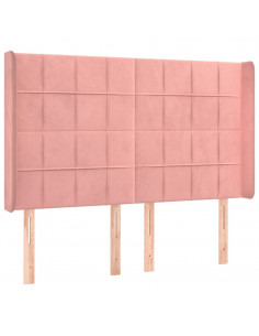 Testiera ad Orecchio Nera 147x16x118/128 cm in Velluto 2