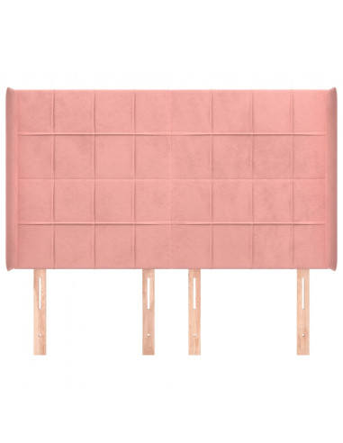 Testiera ad Orecchio Nera 147x16x118/128 cm in Velluto