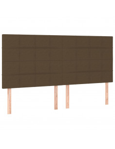 Testiera 4 pz Marrone Scuro 90x5x78/88 cm in Tessuto 2