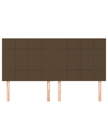 Testiera 4 pz Marrone Scuro 90x5x78/88 cm in Tessuto