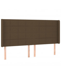 Testiera ad Orecchio Marrone Scuro 183x16x118/128 cm in Tessuto 2