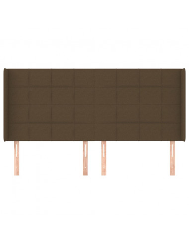 Testiera ad Orecchio Marrone Scuro 183x16x118/128 cm in Tessuto