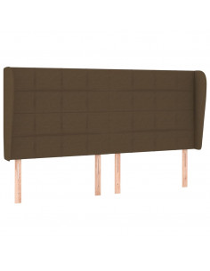 Testiera ad Orecchio Marrone Scuro 183x23x118/128 cm in Tessuto 2