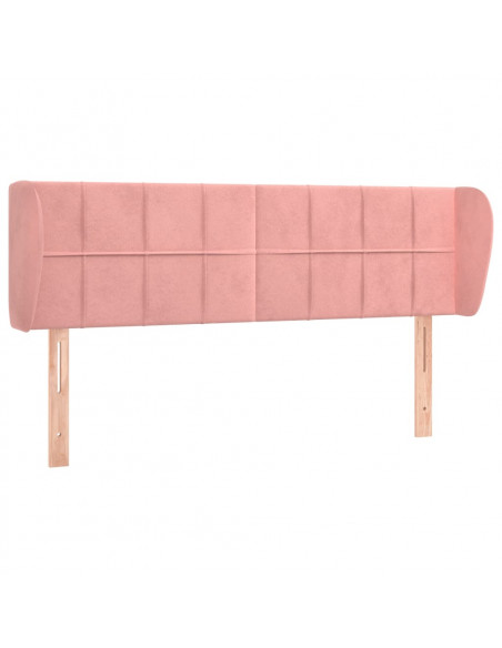 Testiera ad Orecchio Rosa 147x23x78/88 cm in Velluto