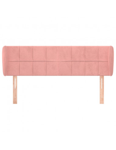 Testiera ad Orecchio Rosa 147x23x78/88 cm in Velluto