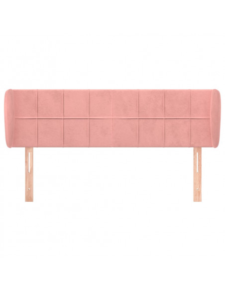 Testiera ad Orecchio Rosa 147x23x78/88 cm in Velluto