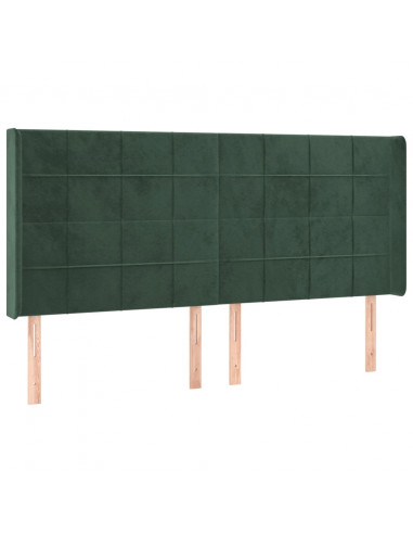 Testiera a LED Verde Scuro 183x16x118/128 cm in Velluto