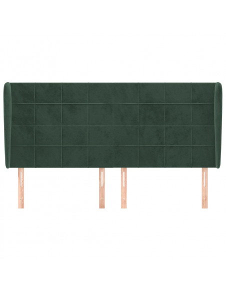 Testiera ad Orecchio Verde Scuro 183x23x118/128cm in Velluto