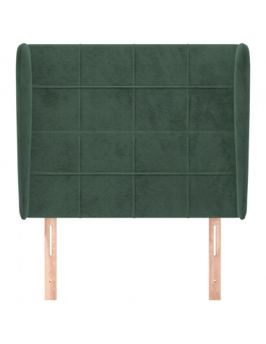 Testiera ad Orecchio Verde Scuro 93x23x118/128 cm in Velluto