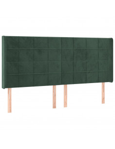 Testiera ad Orecchio Verde Scuro 183x16x118/128 cm in Velluto 2