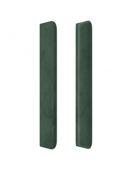 Testiera ad Orecchio Verde Scuro 183x16x118/128 cm in Velluto