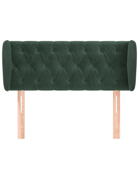 Testiera ad Orecchio Verde Scuro 103x23x78/88 cm in Velluto