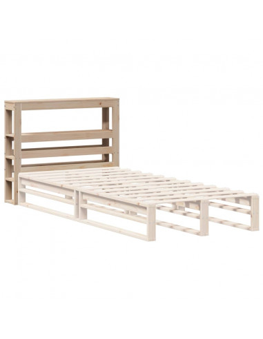 Testiera con Ripiani 90 cm in Legno Massello di Pino