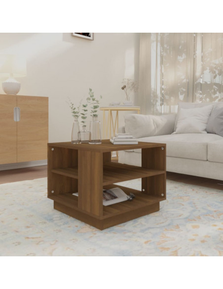 Tavolino da Salotto Rovere Marrone 55x55x43 cm in Truciolato