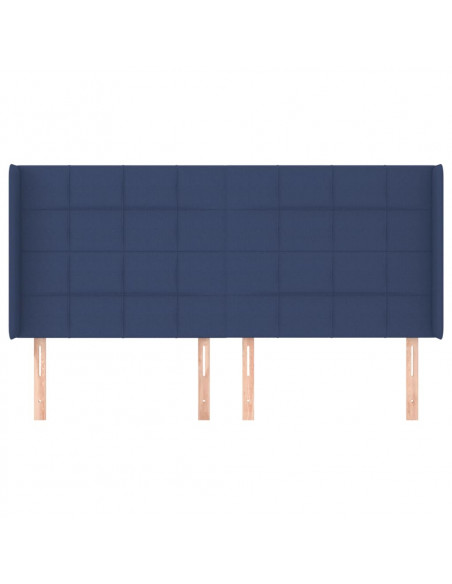 Testiera ad Orecchio Blu 163x16x118/128 cm in Tessuto