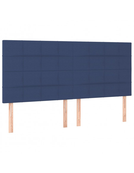 Testiera 4 pz Blu 80x5x78/88 cm in Tessuto