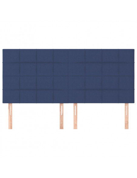 Testiera 4 pz Blu 80x5x78/88 cm in Tessuto