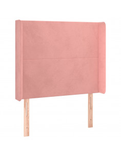 Testiera ad Orecchio Nera 83x16x118/128 cm in Velluto 2