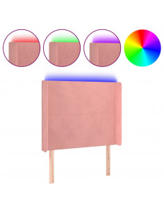 Testiera a LED rosa 83x16x118/128 cm in Velluto 2