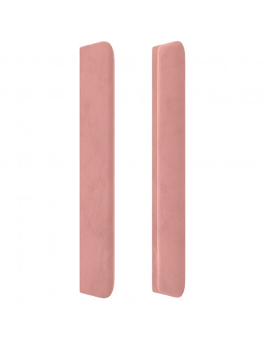 Testiera ad Orecchio Rosa 163x16x118/128 cm in Velluto
