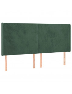 Testiera ad Orecchio Verde Scuro 163x16x118/128 cm in Velluto 2