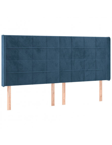 Testiera a LED Blu Scuro 163x16x118/128 cm in Velluto