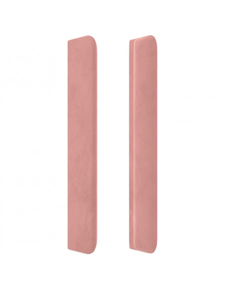 Testiera ad Orecchio Rosa 163x16x118/128 cm in Velluto
