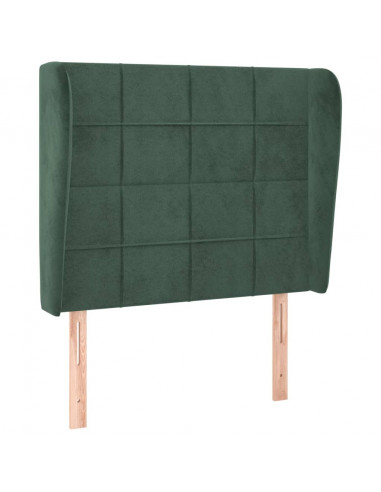 Testiera ad Orecchio Verde Scuro 83x23x118/128 cm in Velluto