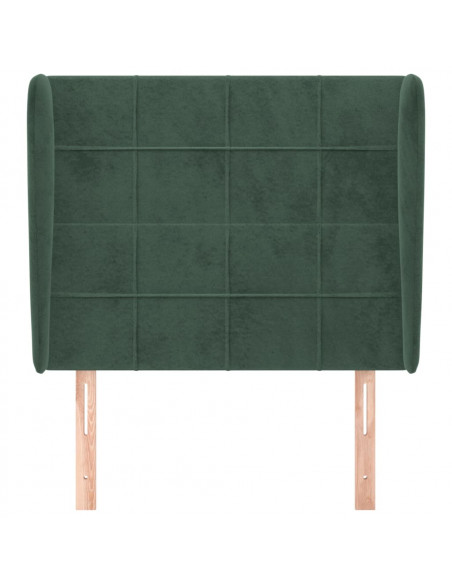 Testiera ad Orecchio Verde Scuro 83x23x118/128 cm in Velluto