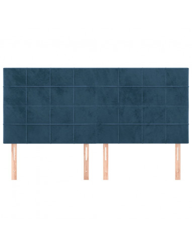Testiera 4 pz Blu Scuro 80x5x78/88 cm in Velluto